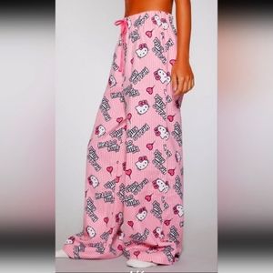 Hello kitty x forever21 flannel pj pants womans valentines Pajama Pants large